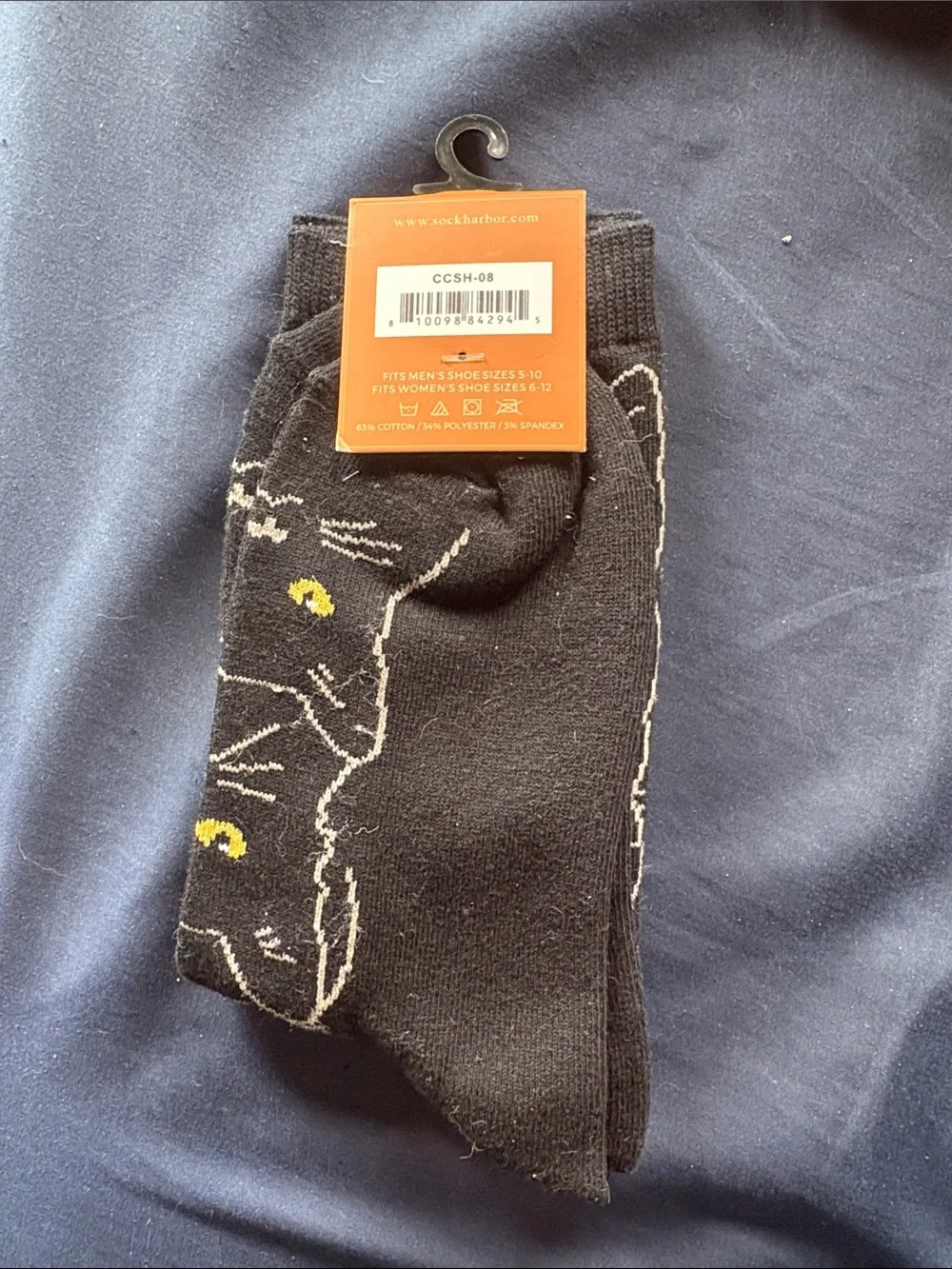 Black Cat Pattern Pet Socks - Black